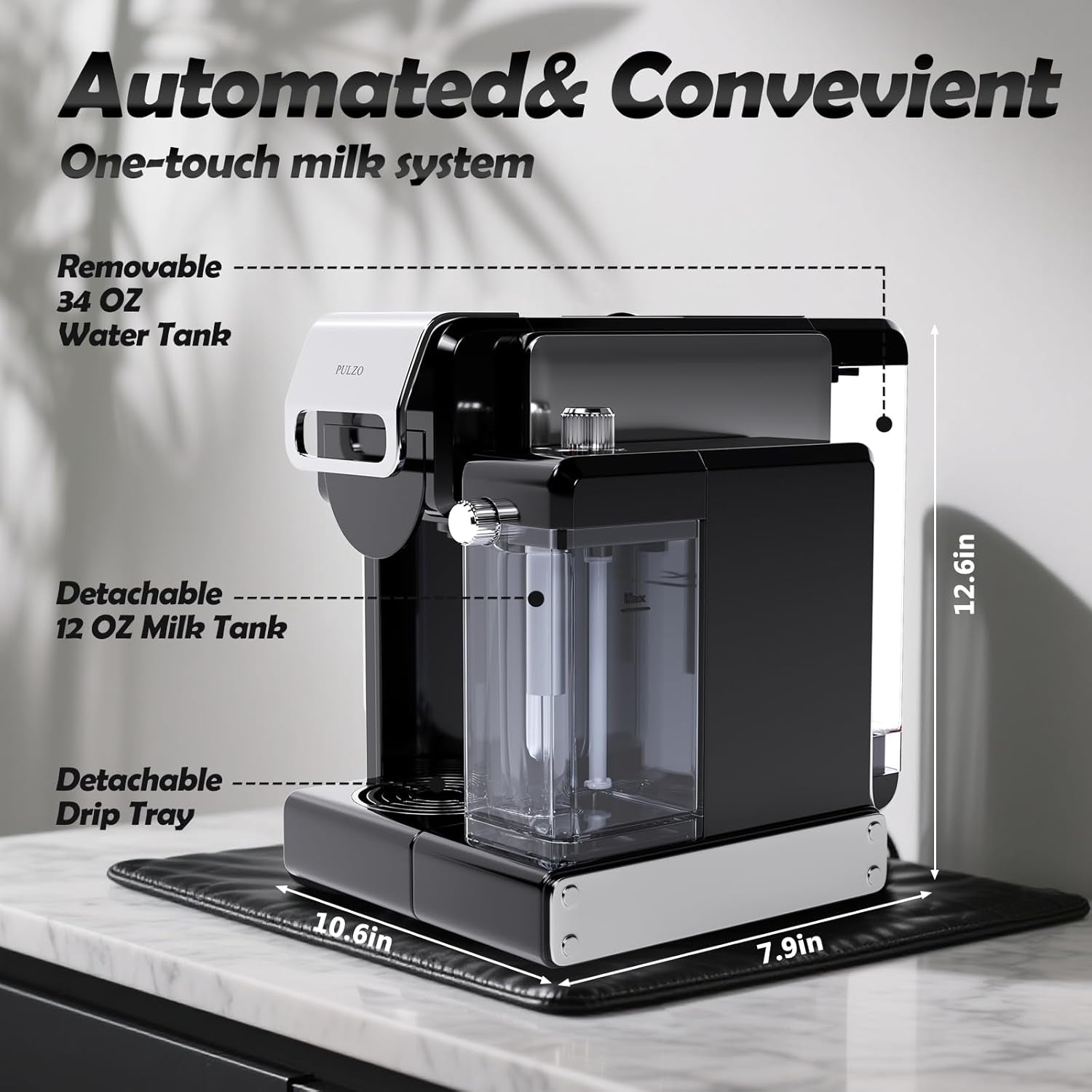 Espresso Machine with Automatic Milk Frother,Capsule Coffee Maker | Coffee Maker,Automatic Espresso Machine for K*Cup Capsule/Ne*S Original/Ground Coffee, One Touch Latte & Cappuccino