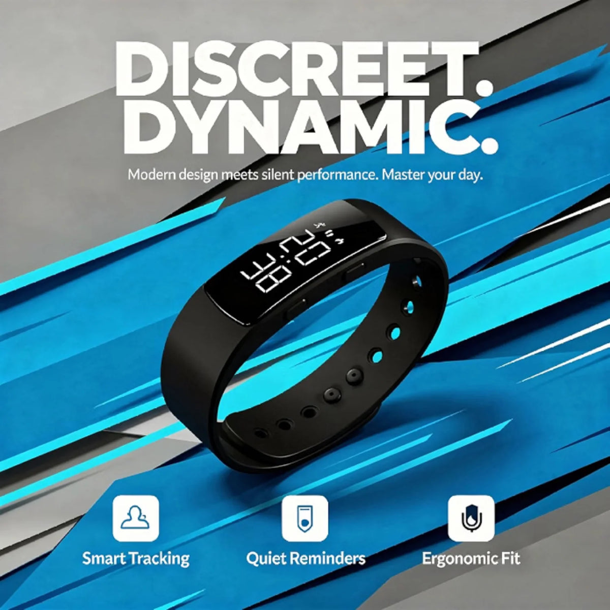 Vibrating Alarm Watch with Silent Alarms, Step Counter, and 10-Day Battery Life