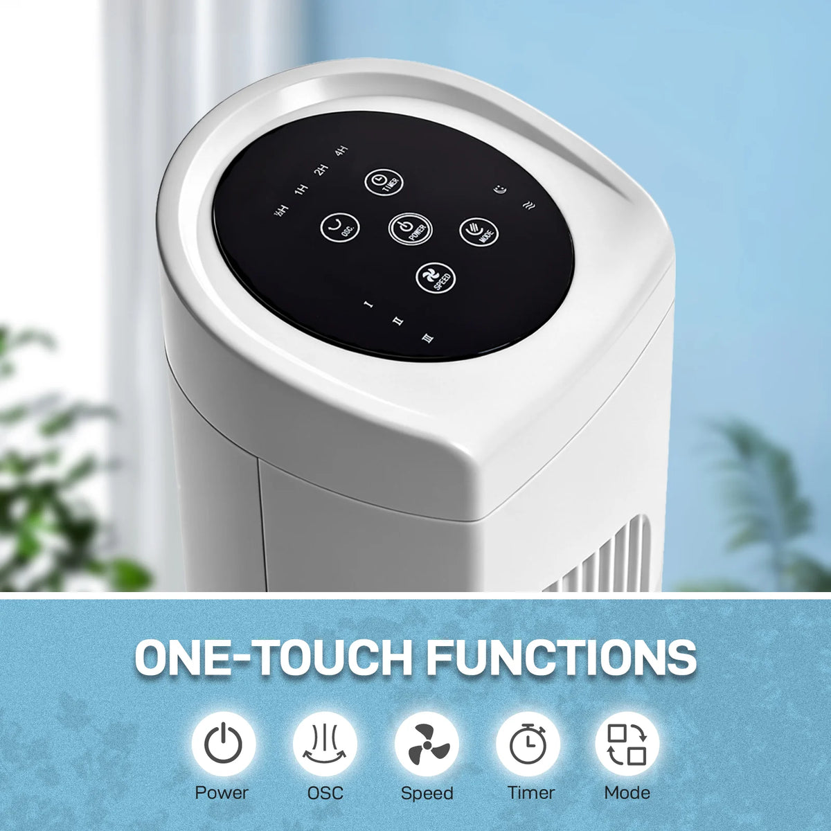32 Inch Tower Fan with Remote & Touch Control, 110V 45W Quiet Oscillating Column Fan, Copper Motor, 3 Speeds 3 Modes, 7.5H Timer, Slim White Standing Fan for Bedroom Living Room Home Use