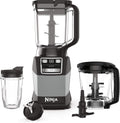Ninja Compact Kitchen System, Auto-Iq, 1200W, 72Oz Pitcher, Grey, AMZ493BRN | 3 Functions for Smoothies, Dough & Frozen Drinks with Auto-Iq. 72-Oz Pitcher, 40-Oz Processor Bowl, 18-Oz Cup.