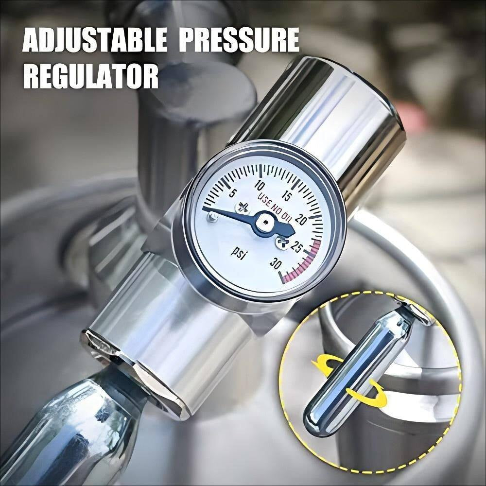 128 Oz. Stainless Steel Mini Keg Growler, Pressurized Home Dispenser System with Self-Closing Design Faucet