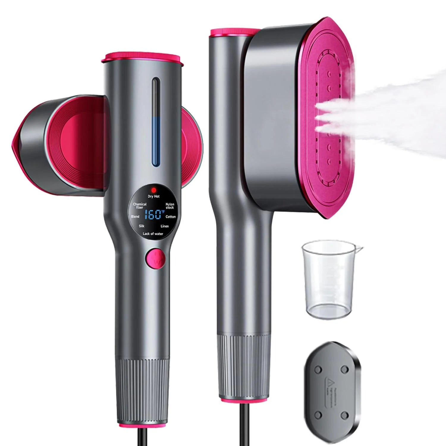 Dr Flash 2-In-1 Garment Steamer & Iron – 1200 W Fast Heat-Up (15 S) with Large Ceramic Plate, Travel Size Portable Clothes Steamer (110-130 V)
