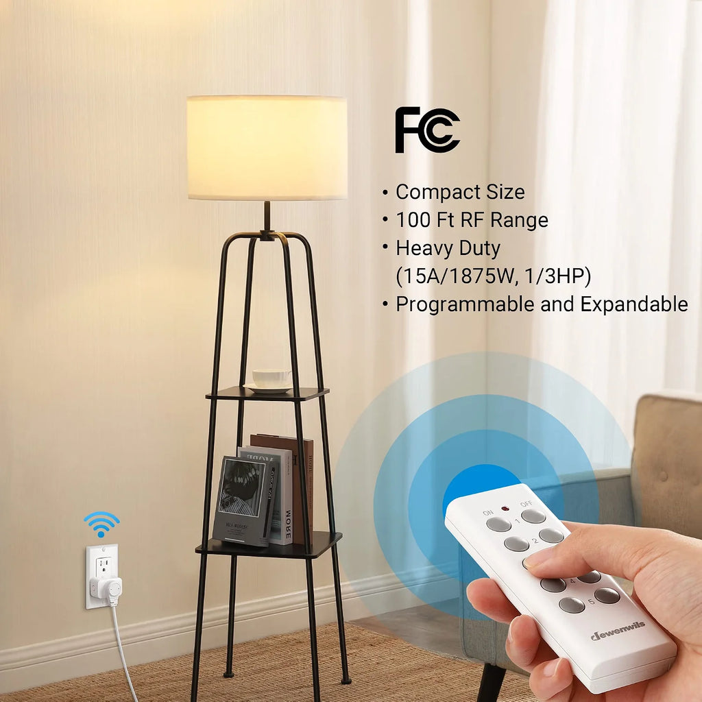 Wireless Remote Control Outlet, Programmable Electrical Outlet Switch, 100FT Range, 125V 15A 1875W