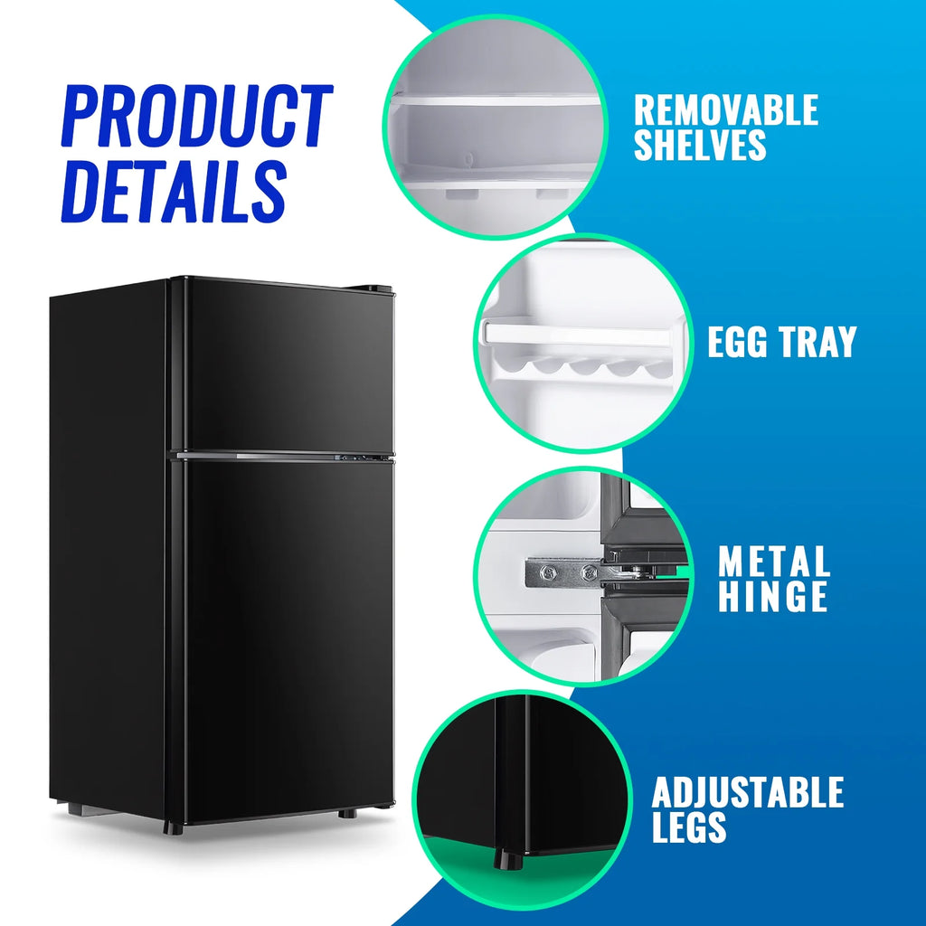 2.4 Cu.Ft Mini Fridge with Freezer, Small Refrigerator Apartment Size Fridge Black, NEW