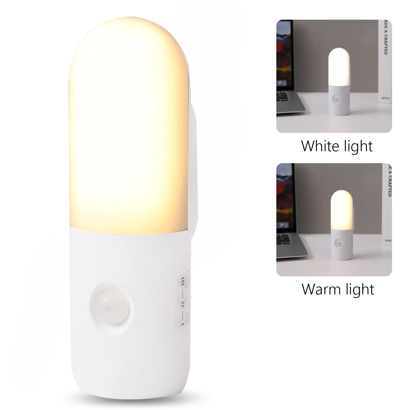 USB Rechargeable Motion Sensor Night Light Indoor Battery Operated Pir Light with 3 Color Temperature & Dimmable, Magnetic Night Lights Stick on Wall for Stair Bathroom Hallway Toilet, Christmas Present LED Adjustable Lighting Modes Lamp Lights Bedroom