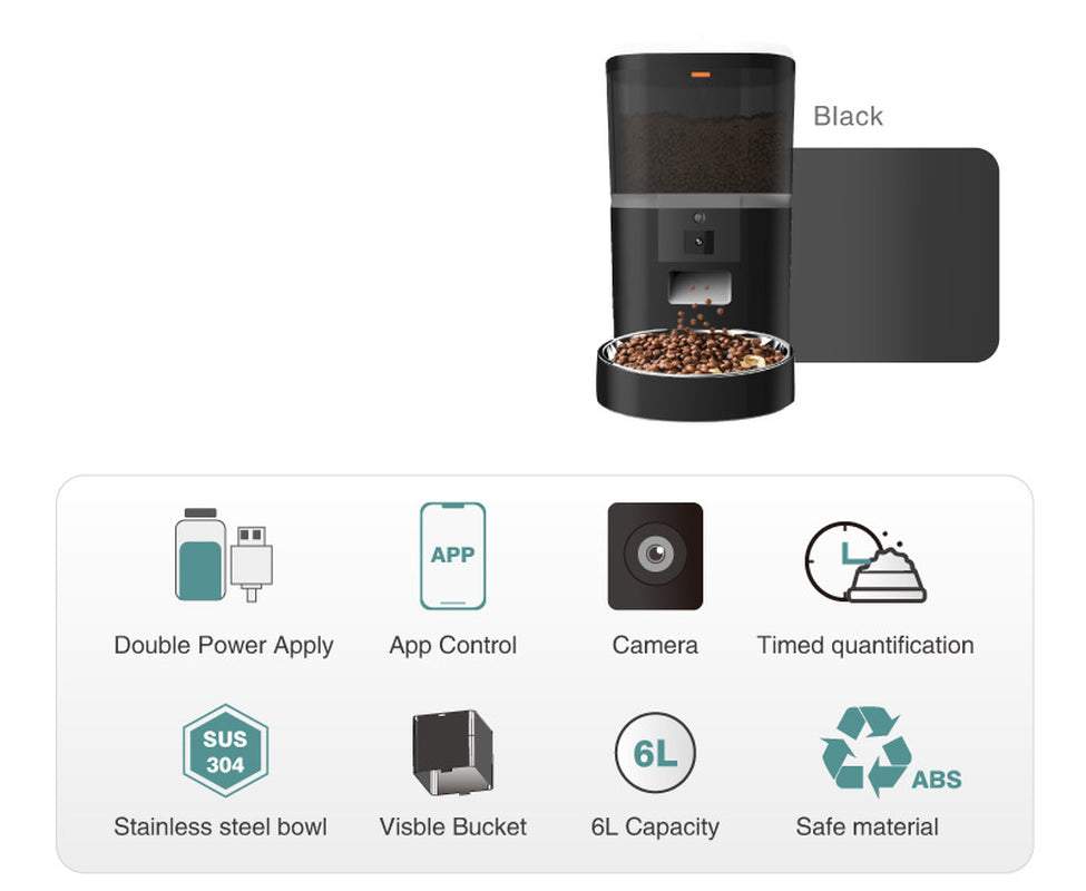 Video Camera with Adjustable Performance Pet Feeder