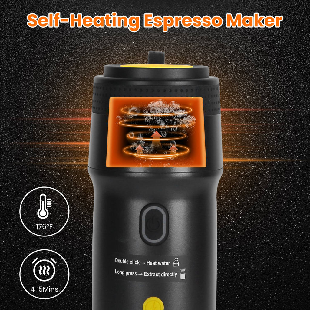 Portable Espresso Machine – Cordless & Self-Heating