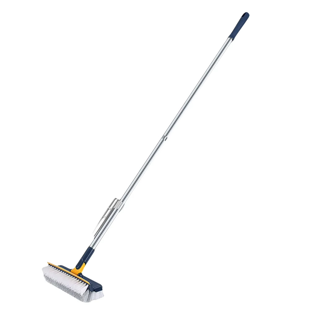 3 in 1 Floor Scrub Brush with Right Angled Bristle & Scraper Long Handle Grout Brush Shower Scrubber for Bathroom Tub Tile Floor